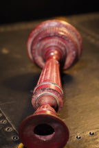Early 20th-Century Red Painted Copper-Alloy Neoclassical Candlestick, c. 1920s–1940s