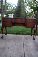 1940s Kindel Grand Rapids Queen Anne Revival Writing Desk
