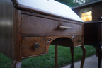 Refinished Oak Slant-Front Secretary Desk, c. 1940s–1950s