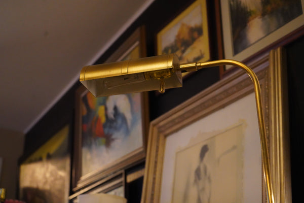 Mid Century Modern Frederick Cooper Adjustable Brass Pharmacy Floor Lamp, c. 1970s