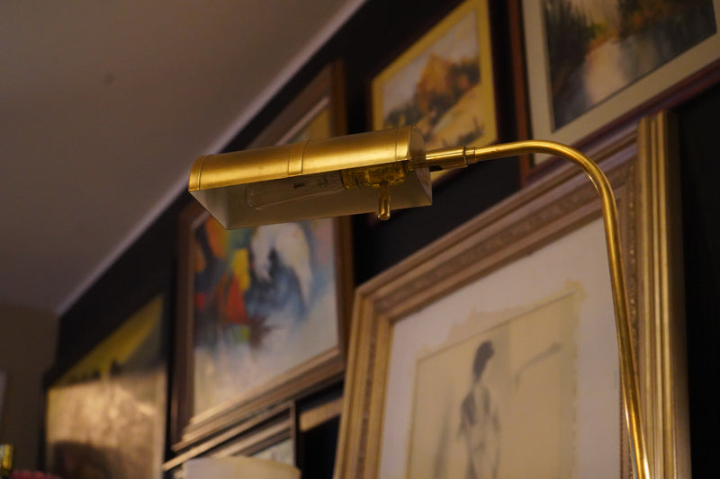 Mid Century Modern Frederick Cooper Adjustable Brass Pharmacy Floor Lamp, c. 1970s