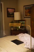 Mid Century Modern Frederick Cooper Adjustable Brass Pharmacy Floor Lamp, c. 1970s