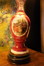 Porzellan-Manufaktur Plaue Romantic Scene Porcelain Table Lamp, c. 1940–1960