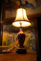 Porzellan-Manufaktur Plaue Romantic Scene Porcelain Table Lamp, c. 1940–1960