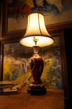 Porzellan-Manufaktur Plaue Romantic Scene Porcelain Table Lamp, c. 1940–1960