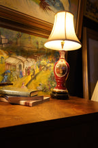 Porzellan-Manufaktur Plaue Romantic Scene Porcelain Table Lamp, c. 1940–1960