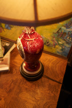 Porzellan-Manufaktur Plaue Romantic Scene Porcelain Table Lamp, c. 1940–1960