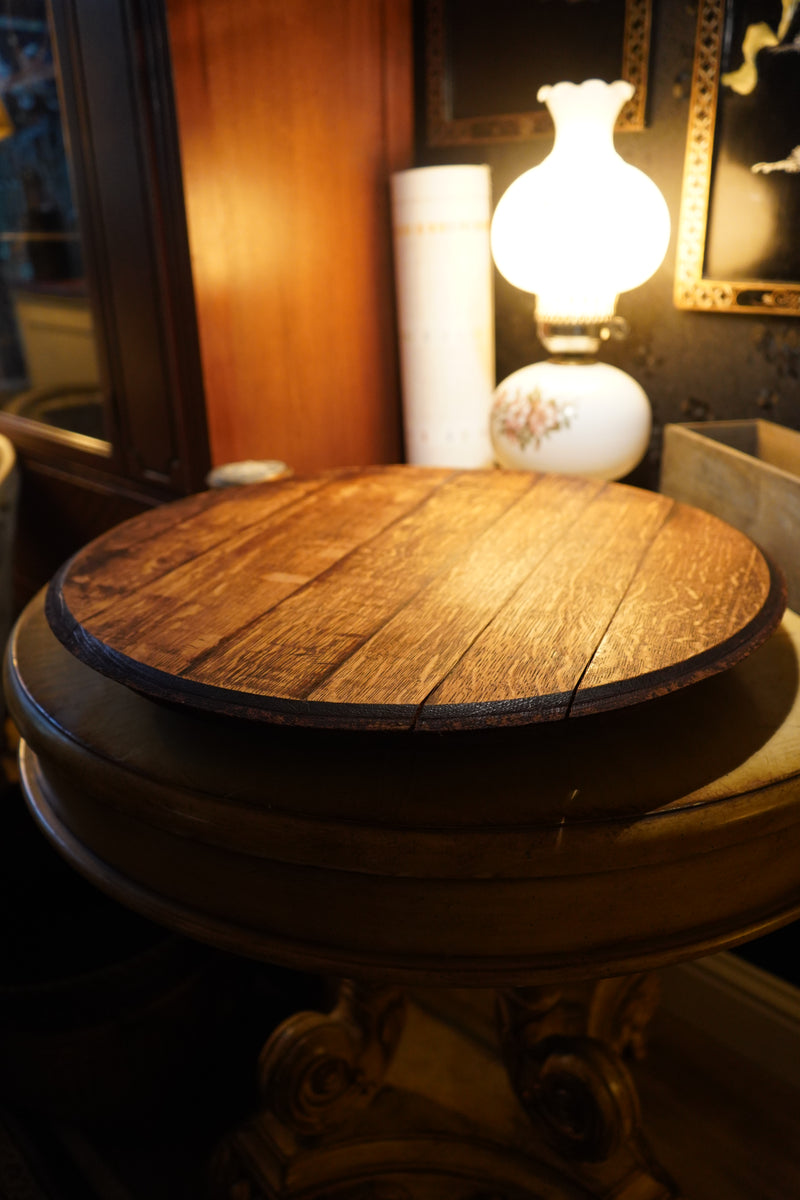 Allary French Oak Reclaimed Wine Barrel Lazy Susan