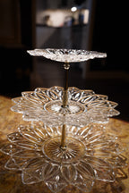 Three-Tier Pressed Glass Tidbit Stand, c. 1960s-1970s