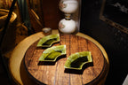 California Studio Pottery Olive Green Relish Dishes, Set of Three, c. 1945-1955