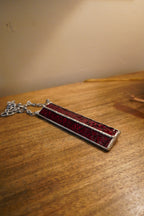 Handcrafted Ruby Stained Glass Prism Suncatcher, c. 1974 Signed D. Sigi