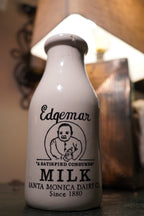 Edgemar Milk Stoneware Bottle, c. 1960s Santa Monica Dairy Co. Advertising Piece