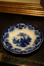 J. & G. Alcock Scinde Flow Blue Soup Plate, c. 1840s Staffordshire Ironstone