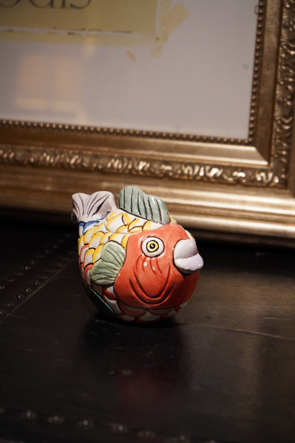 Hand-Painted Fish Lidded Jar, Late 20th Century Chinese Export Whimsy