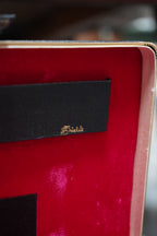 Shields Fifth Avenue Men's Valet & Jewelry Case, Black Leather with Red Velvet Interior, c. 1950s–60s
