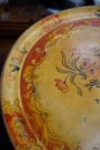 Japanese "Venetian" Papier-Mâché Charger, Ochre Ground with Rococo Floral &amp; Gilt Scrollwork, circa 1920s–30s