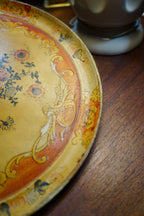 Japanese "Venetian" Papier-Mâché Charger, Ochre Ground with Rococo Floral &amp; Gilt Scrollwork, circa 1920s–30s