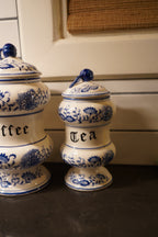 Arnart "Blue Onion" Five-Piece Kitchen Canister Set, Cobalt Zwiebelmuster, c. 1960s–70s