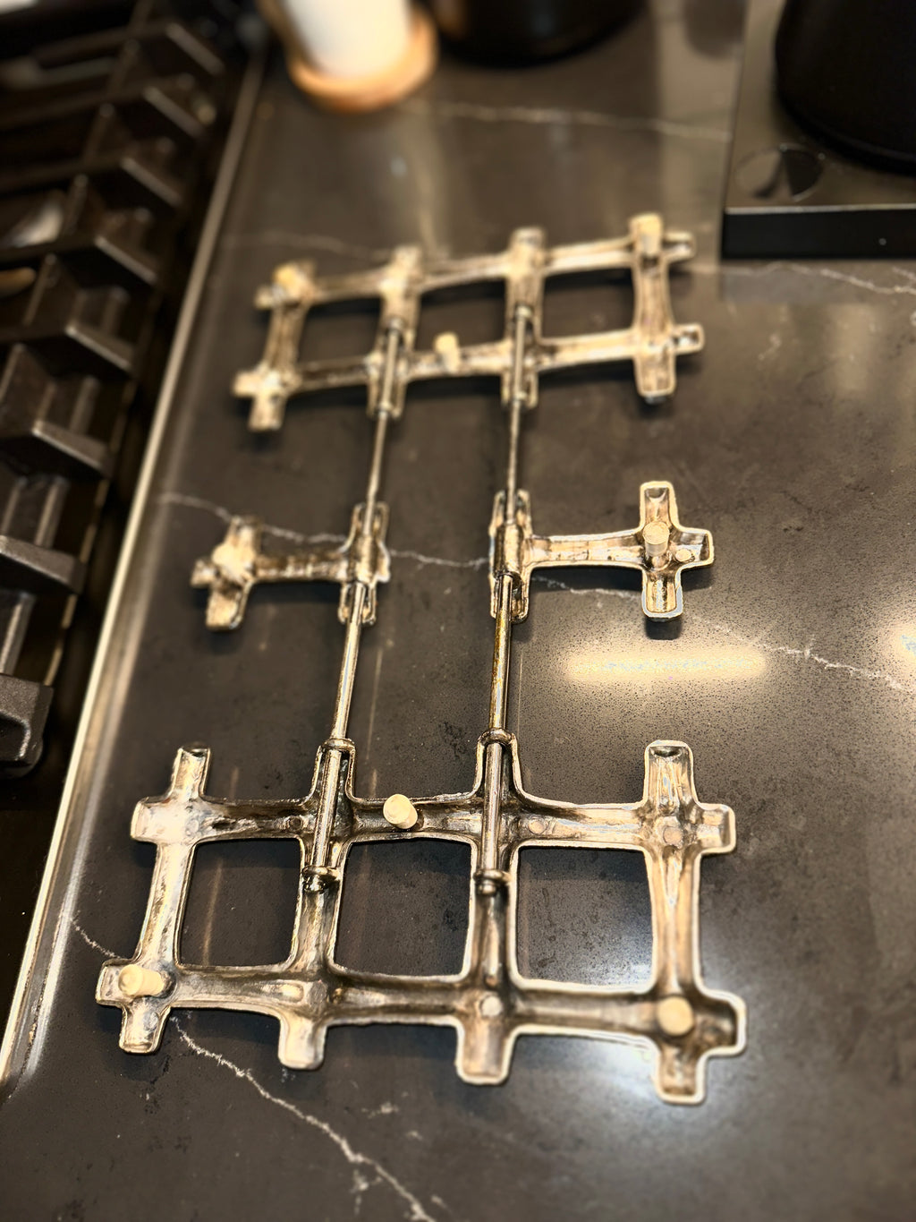 Mid-Century Expandable Cast Aluminum Trivet, c. 1950s–1960s