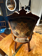 Victorian Upholstered Parlor Chair with Original Horsehair Back and Recovered Seat, c. 1880–1900