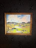 Mid-Century Western Landscape Painting by Einar Petersen | “Black Rock Ranch” Oil on Canvas