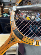 Vintage Davis Imperial Deluxe Wooden Tennis Racquet With Zephyr Press, Circa 1960s–1970s
