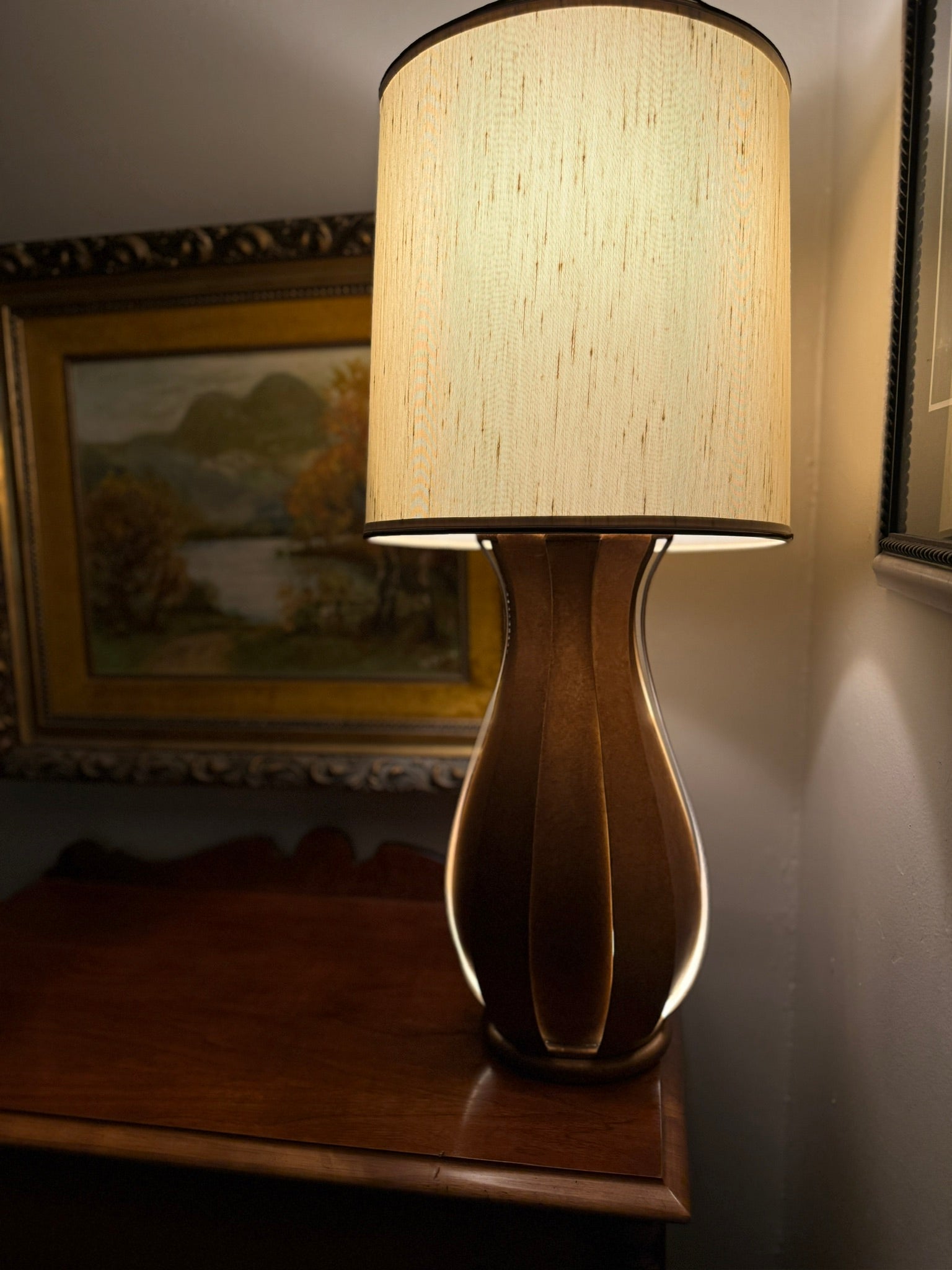 Vintage Sculptural Backlit Table Lamp Mid Century Modern c 1960s