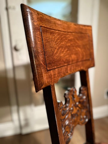 Late Victorian–Early Edwardian Carved Wood Side Chair, Circa 1895–1915