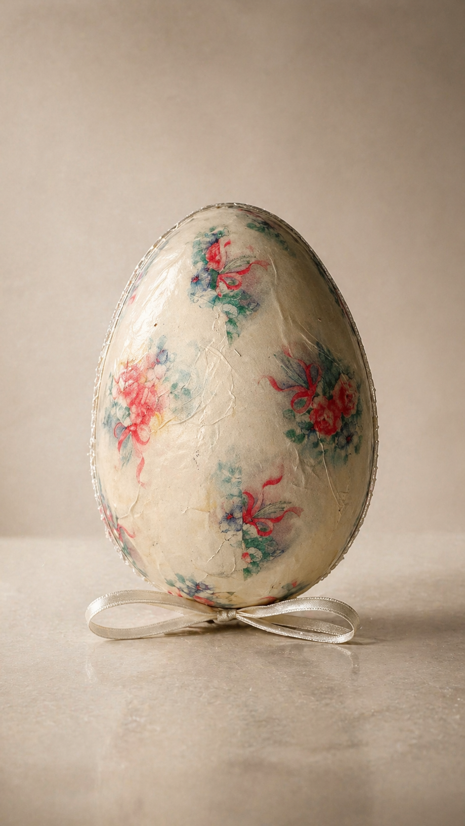 Vintage Floral Easter Egg Trinket Box c. 1970s