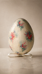 Vintage Floral Easter Egg Trinket Box c. 1970s