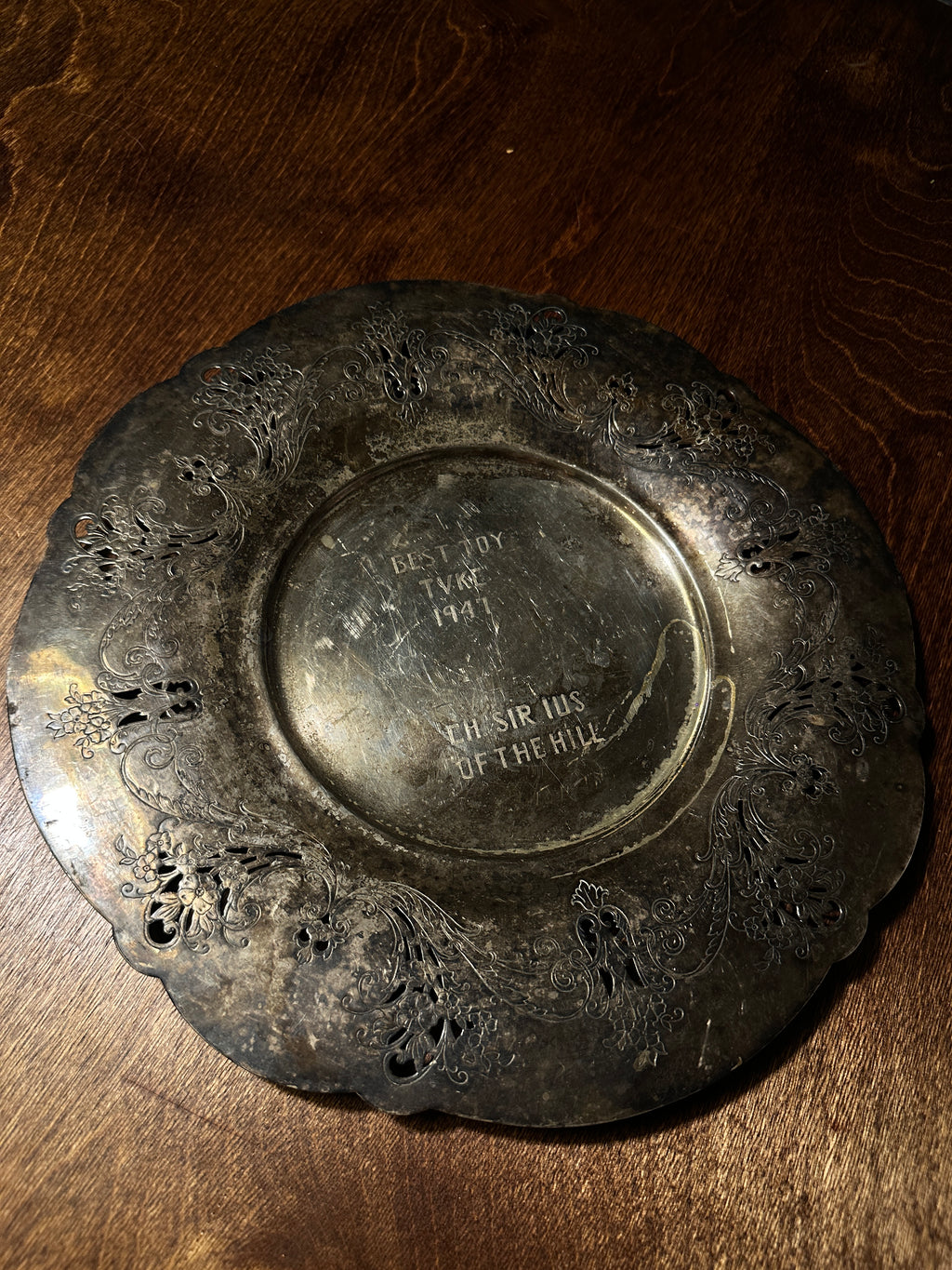 1947 Wm. Rogers Marigold Silverplate Presentation Platter, Knoxville Tennessee