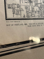 1939 Collier’s Map of Portland, Oregon | Framed City Map in Antique Wood Frame