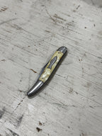 Imperial Fisherman's Toothpick Pocket Knife, Cracked Ice Celluloid with Fish Shield, Providence Rhode Island, c. 1942–1955