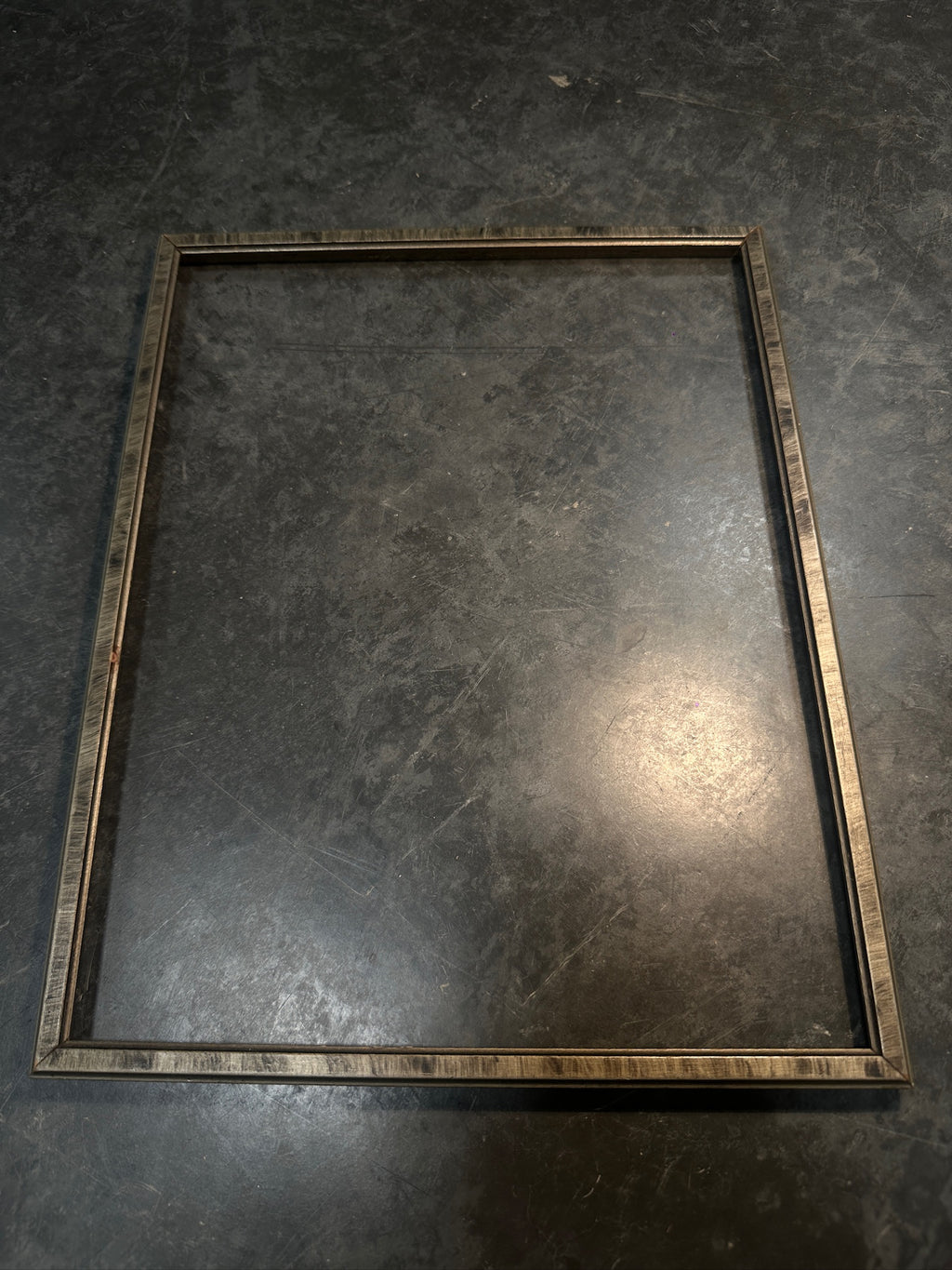Mid Century Picture Frame, c. 1940s–1950s Silver Black Grey Frame