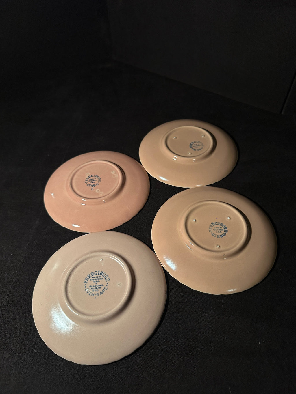 Franciscan Coronado Swirl Bread Plates, Set of 4, c. 1950s–1960s