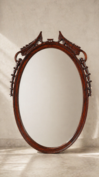 Antique Victorian Eastlake Oval Mirror, c. 1890