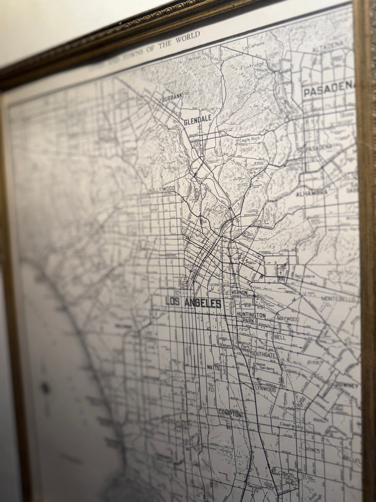 Map of Los Angeles, California, from Collier’s Atlas, c. 1939