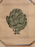 Vintage Delmar V. Forbis Artichoke, Signed Work on Paper, 1968
