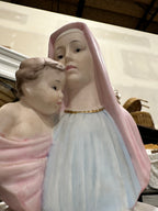Japanese Madonna & Child Porcelain Boudoir Lamp, c. 1950s–1960s