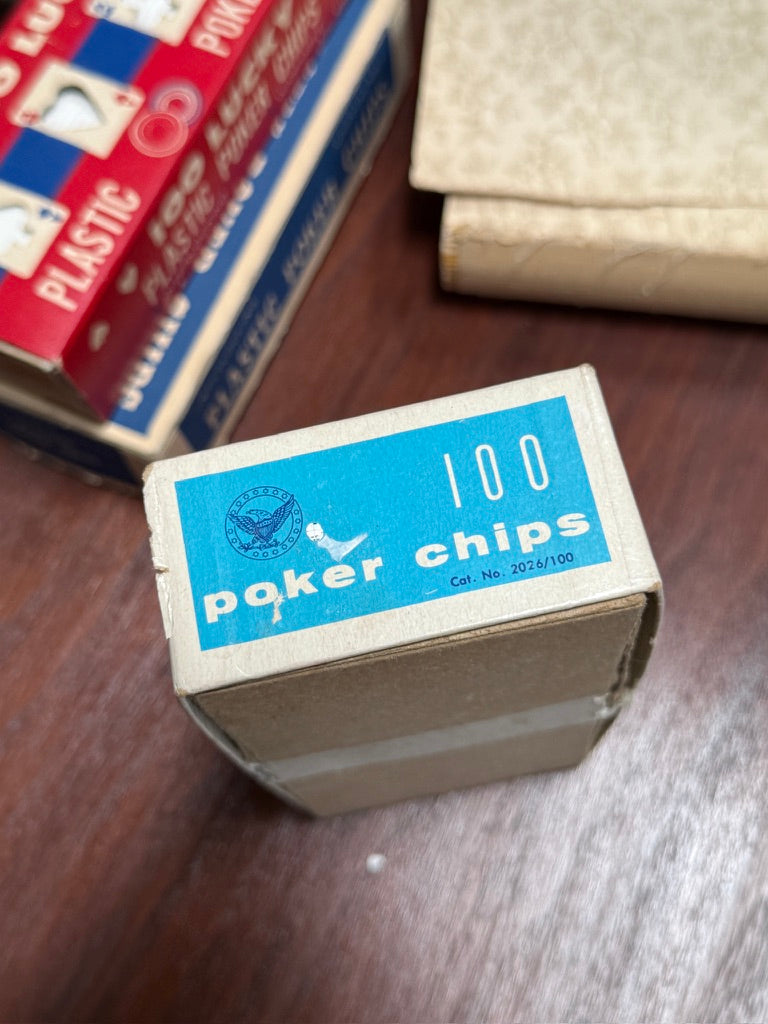 c. 1960s Victory MFG Corp. Plastic Poker Chips Box