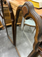 Pair of Vintage Georgian Revival Walnut Mirrors with Fan Motif, c. 1960s