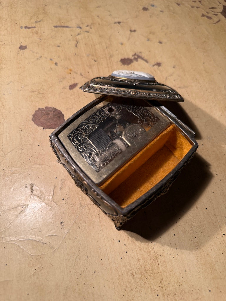 c.1960s Westland Japanese Music Box with Ormolu-Style Mounts & Cameo Lid