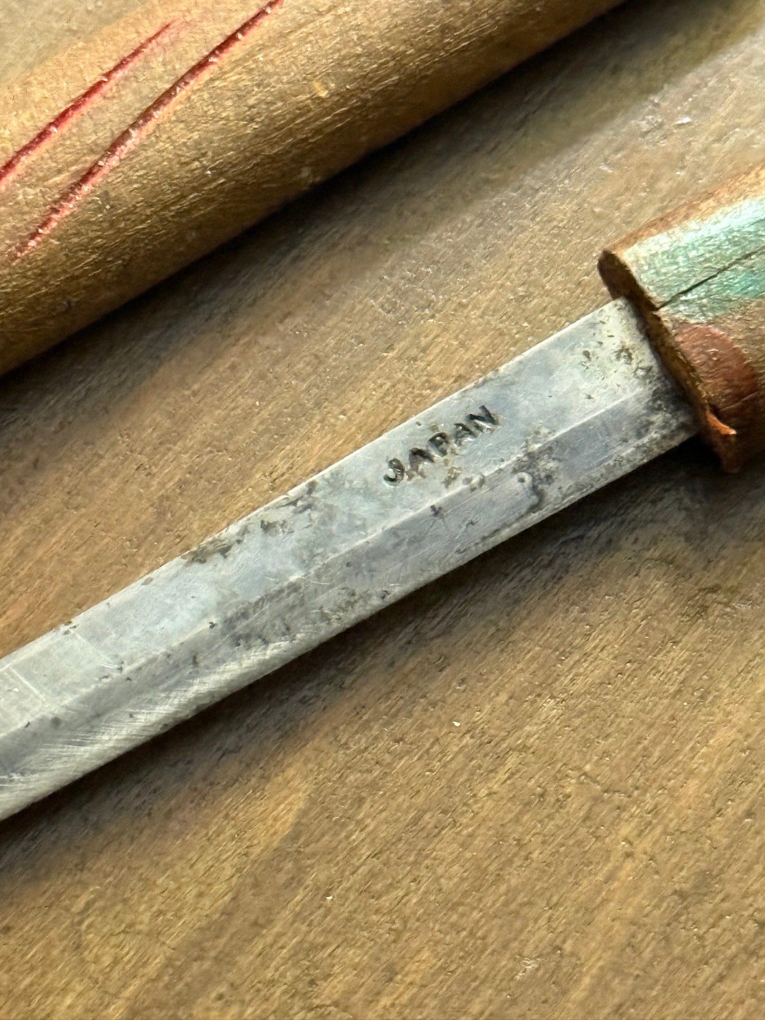 Vintage Japanese Sword Letter Opener Japan Marked c.1950s Desk Knife