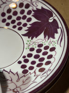 Gray’s Pottery Hand-Painted Grape Saucers, Stoke-on-Trent England c. 1920s–40s (Set of 4)