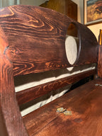Antique Walnut & Cherry Storage Bench with Lift-Top (c.1880–1900)