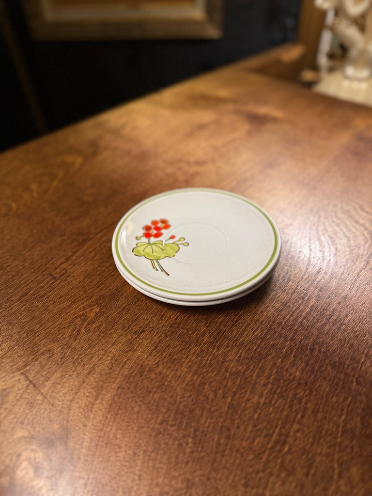 Metlox Poppy Trail Saucer c.1950–1965 | Mid-Century California Pottery (Pair) Set Of 2