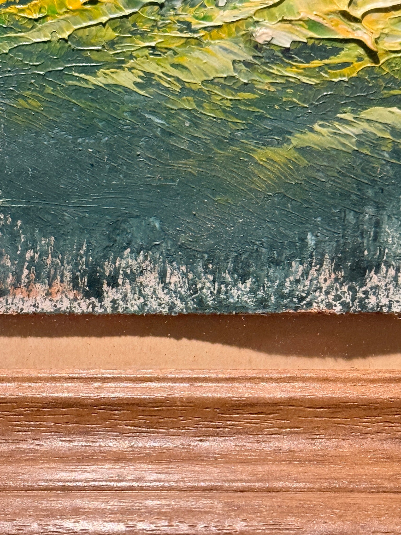 Mid-Century Impasto Landscape Oil Painting Cottage Scene c.1960