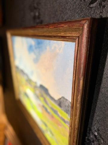 Mid-Century Western Landscape Painting by Einar Petersen | “Black Rock Ranch” Oil on Canvas