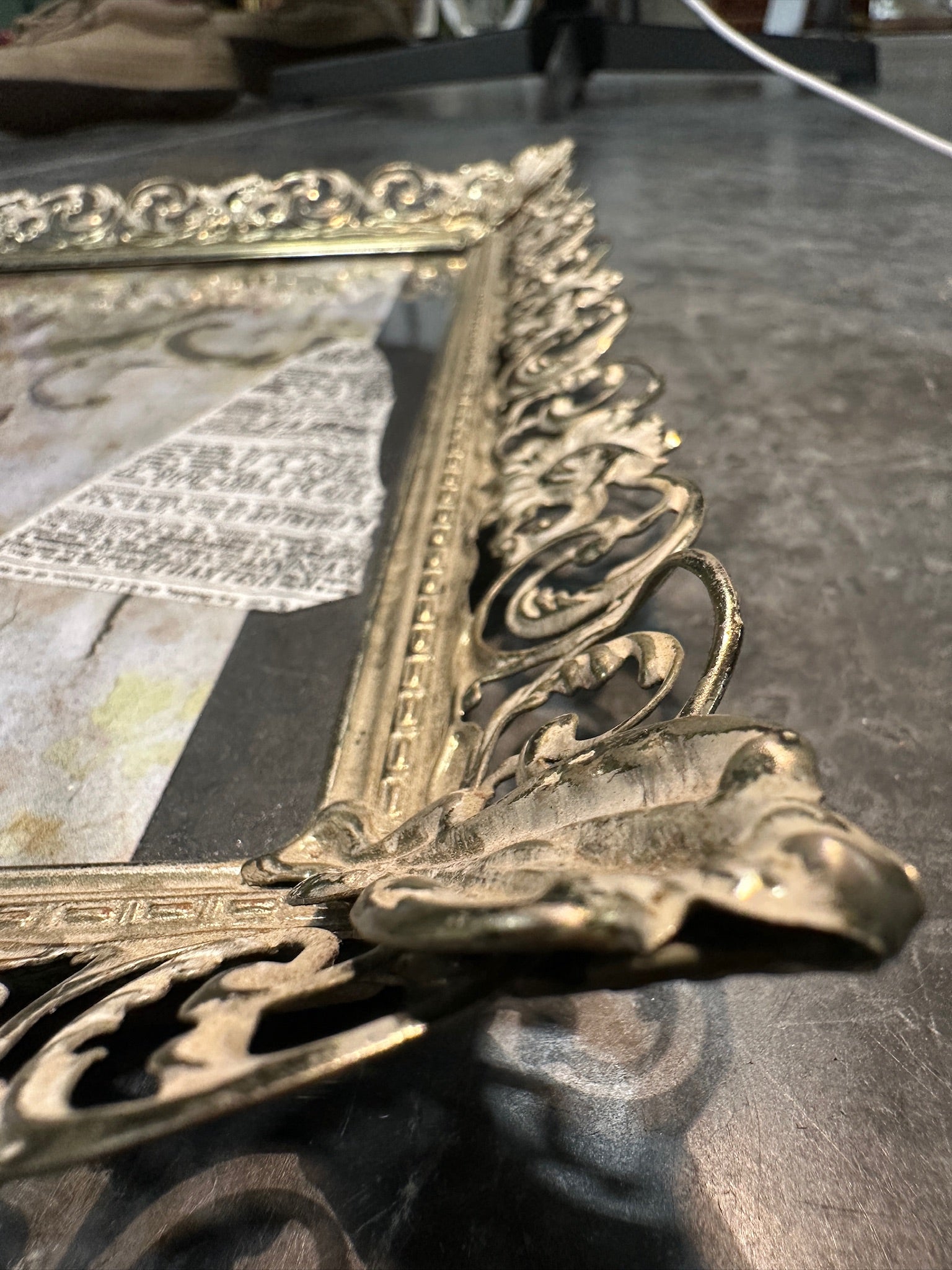 Early 20th Century Ornate Metal Picture Frame, c. 1900s–1920s