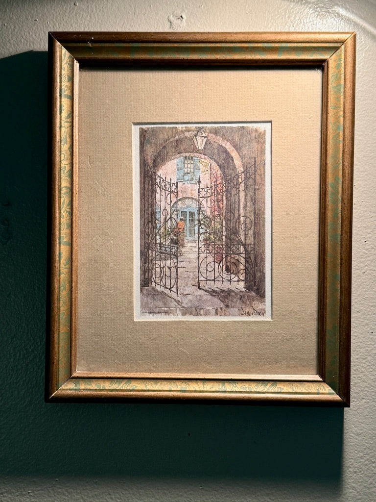 1968 Don Davey New Orleans French Quarter Framed Print